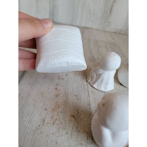 Ceramic Halloween miniature paint statue tombstone ghost set vintage - Picture 10 of 11